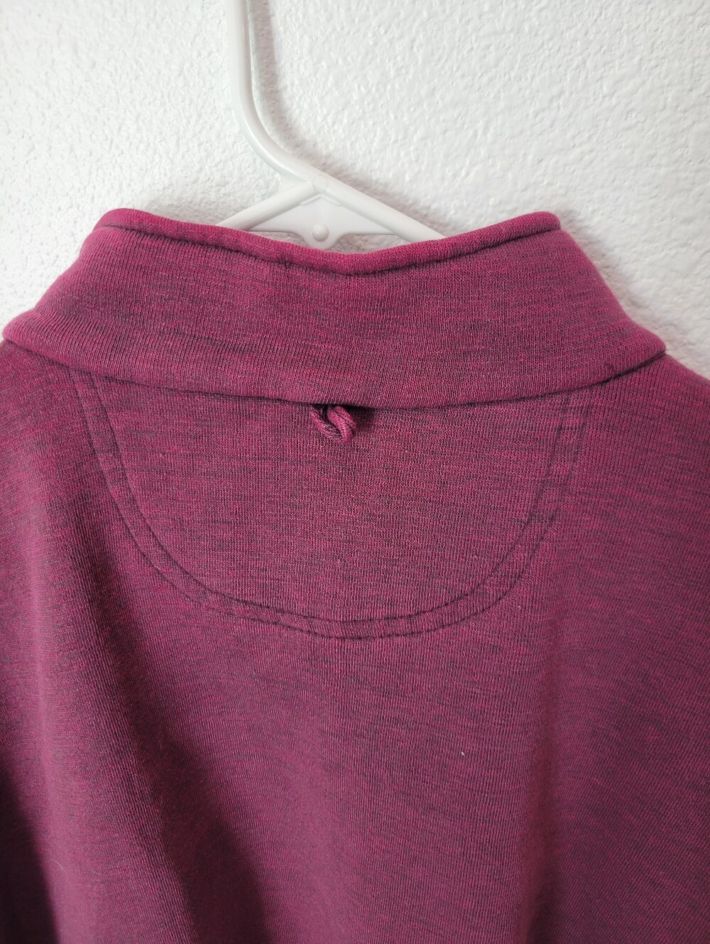 Vintage AZ Sport Womens L Burgundy Quarter Zip Sweatshirt Textured Pullover - Picture 5 of 5